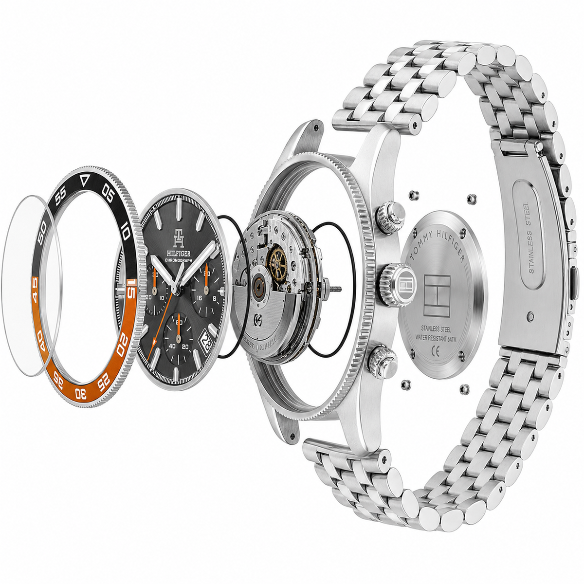 Tommy Hilfiger TH85 Men’s Chronograph Watch – Grey Dial & Stainless Steel Bracelet 1792186