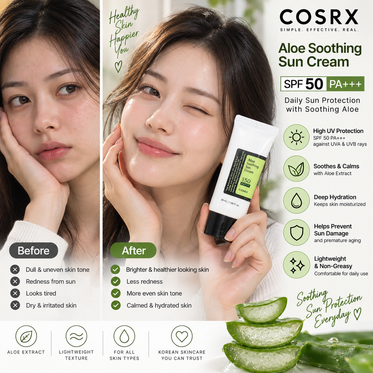 Aloe Soothing Sun Cream SPF50+ PA+++ - COSRX